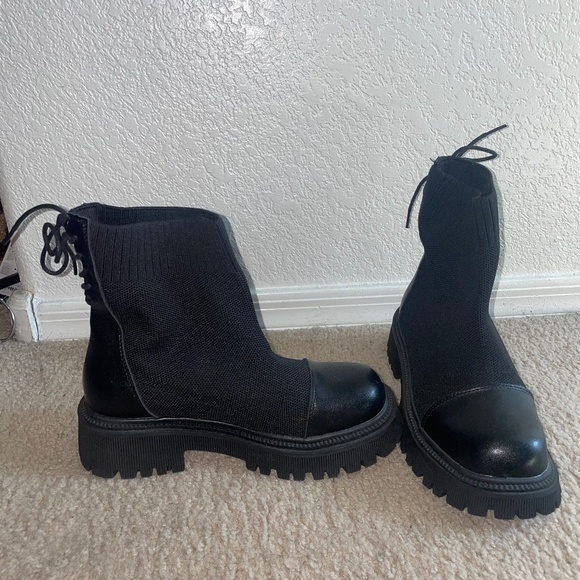 Black Combat Boots - Picture 1 of 7
